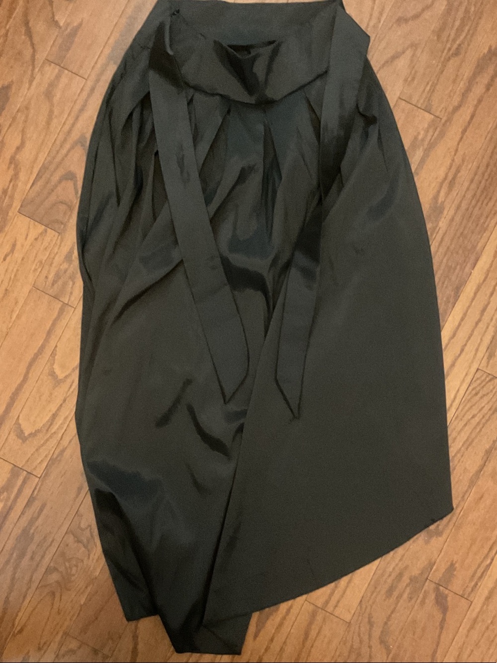 Black Asymmetrical Wrap Skirt - Women